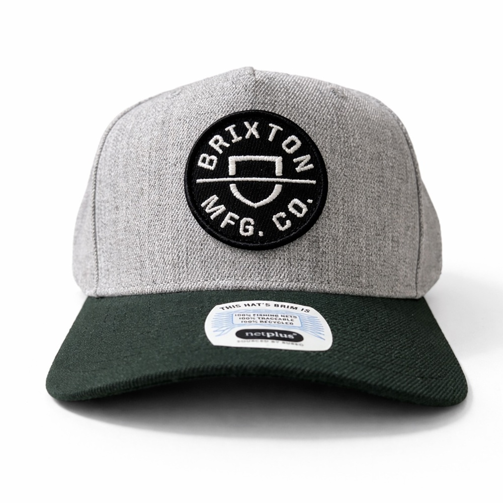 Brixton Crest Netplus® Snapback - (color: Heather Gray with Black Bill)